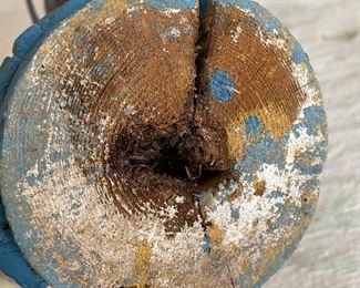 Vintage Carved Wood Rooster with Metal Tail. Measures 16" H x 12" D. Photo 2 of 2. 