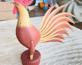 Carved Wood Rooster. Measures 15" H x 13" D. Photo 1 of 2. 