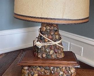Vintage Table Lamp with Stone Fireplace Theme. Photo 1 of 2. 