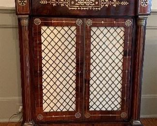 Antique English Rosewood  Chiffonier Cabinet. Circa 1825-35. Measures 28" W x 11.5 D x 35" H. Photo 1 of 5. 