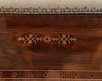 Antique English Rosewood  Chiffonier Cabinet. Circa 1825-35. Measures 28" W x 11.5 D x 35" H. Photo 4 of 5. 