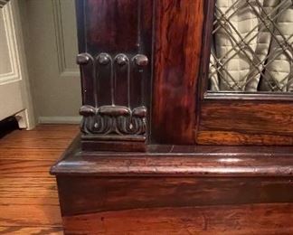 Antique English Rosewood  Chiffonier Cabinet with Egyptian Styling. Circa 1825-35. Measures 42" W x 15"  D x 35" H. Photo 4 of 4. 