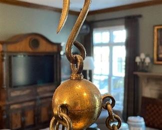 Antique Large Scale Brass & Marble Apothecary Scale. Measures 38" W x 44" H. Photo 5 of 5. 