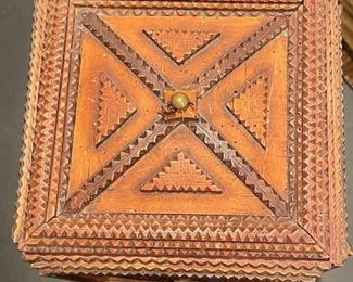 Tramp Art Lidded Box. Photo 1 of 2. 