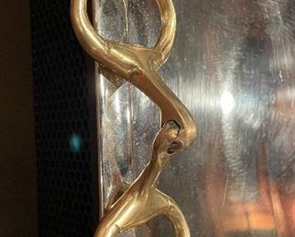 Barclay Butera Polished Nickel Equestrian Tray with Horse Bit Handles. Photo 3 of 3. 