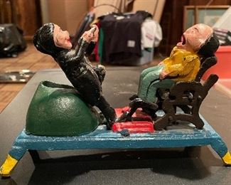 Antique Painted Cast Metal Banks. Photo 1 of 8.