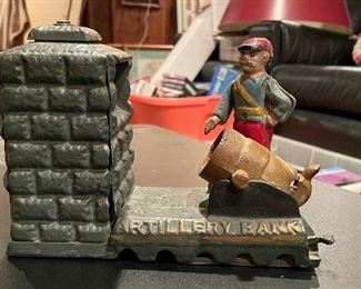 Antique Painted Cast Metal Banks. Photo 5 of 8.