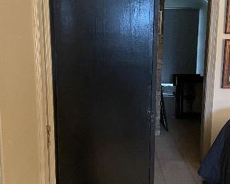 Cabinet / Wardrobe with Equestrian / Barn Styling.  Wrought Iron Pulls & Bead Board Doors. Custom-Made by Hammer Designs. Measures 56" W x 24" D x 80" H. Photo 4 of 4. 