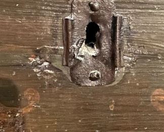 Antique Trunk with Glass Topper. Measures 38" W x 24" D x 24" H. Photo 2 of 2. 