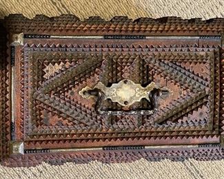 Tramp Art Lidded Box. Photo 2 of 2. 