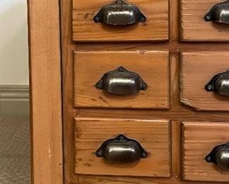 Antique Library Card Catalog Bench. Measures 72" W x 17" D x 20" H. Photo 2 of 4. 