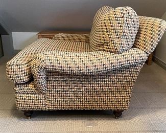 Kravet Furniture Club Chair & Ottoman Upholstered in Kravet Check Fabric. Chair Measures 44" W x 44" D. Photo 3 of 6.