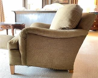Pair of Custom-Made Club Chairs & Ottoman Upholstered in a Kravet Fabric. Each Chair Measures 34" W x 40" D. Photo 2 of 5.