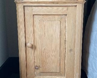 Pair of Antique Pine Bed Side Tables. Each Measures 14" W x 19" D x 33" H.