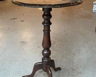 Vintage Mahogany Checkerboard Pedestal Side Table. Measures  27" H x 17" D. Photo 2 of 2. 