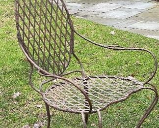Pair of Rose Tarlow for Melrose House Twig Iron Faux Bois Metal Garden Arm Chairs. Photo 2 of 2. 