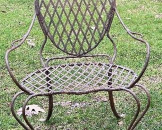 Pair of Rose Tarlow for Melrose House Twig Iron Faux Bois Metal Garden Arm Chairs. Photo 1 of 2.