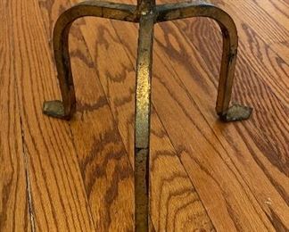 Vintage Parcel Gilt Metal "Mirror Top" Martini Table. Measures 12" D x 23" H. Photo 3 of 3. 