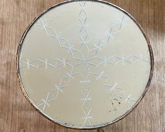 Vintage Parcel Gilt Metal "Mirror Top" Martini Table. Measures 12" D x 23" H. Photo 2 of 3. 