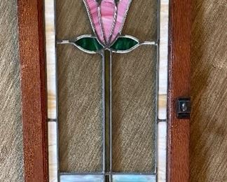 Stain Glass Door Panel - 2 Available. Each Measures 15.5" x 31." 