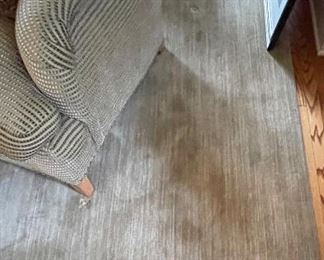 Light Sage Color Wool Area Rug with Wool Fringe. Measures 18' 5" x 11." Photo 3 of 3. 