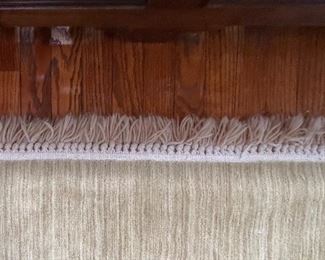 Light Sage Color Wool Area Rug with Wool Fringe. Measures 18' 5" x 11." Photo 2 of 3. 