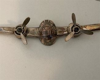 Vintage Sterling Silver Airplane Pin. Photo 1 of 2. 
