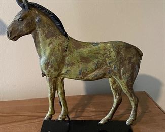 Cast Iron Donkey Sculpture. 