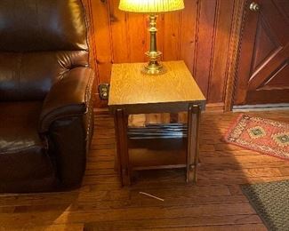 Wood End/Accent Table with Bottom Shelf