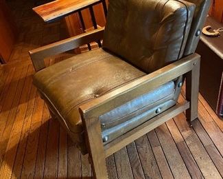 Vintage Faux Leather Arm Lounge Chair
