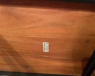 C-Shaped Wood Live Edge End Table