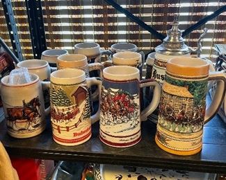Vintage Anheuser Busch Budweiser Collection of Beer Steins