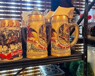 Vintage Anheuser Busch Budweiser Collection of Beer Steins