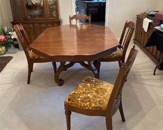 MCM Lammert Furniture Company Wood Dining Table and 4 Chairs 