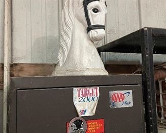 Vintage Heavy White Horse Bust
