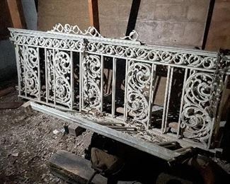Antique Heavy Wrought Iron Decorative Vine Fence or Railing