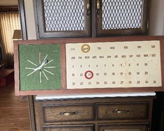 Vintage MCM Clock & Perpetual Calendar, 1960s