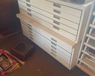 Flat File Blueprint Drawings Art Storage Cabinet 