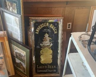 Anheuser-Busch Lager Beer Mirrored Framed Wall Art