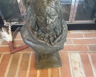 Cast Iron Geronimo Bust