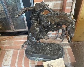 Frederic Remington Solid Bronze Bronco Buster 