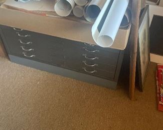 Flat File Blueprint Drawings Art Storage Cabinet 
