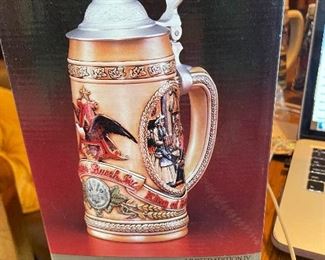 Anheuser Busch Budweiser Limited Edition II "B" Series Lidded Beer Stein 1985