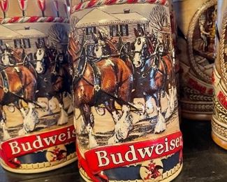1986 Budweiser Holiday Clydesdale "B" Series Anheuser Busch Beer Stein Mu