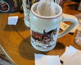 Vintage1991Budweiser Beer Stein Budweiser Clydedales, Training Hitch