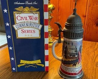Anheuser Busch Civil War Commemorative Series Abraham Lincoln Lidded Stein 1992