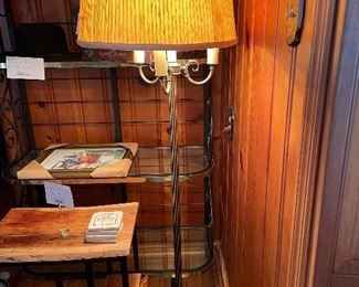 Brass Floor Lamp with Shade - 3 Way Light