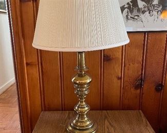 Pair of Vintage Brass Lamp with Shade