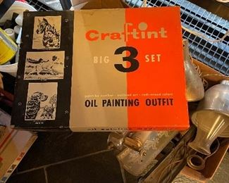 Vintage Craftint Big 3 Set Oil Paint Kit Unused Paint By Number