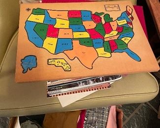 Wood Puzzle of the United States 